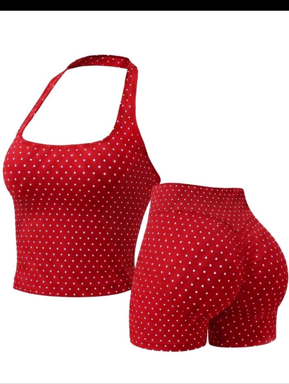 Women’s Red Polka Dot Workout Set